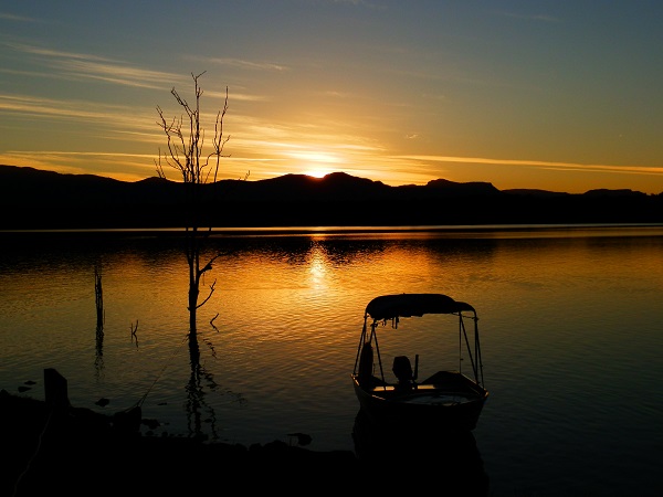 Boat at Sunset, Lake Moogerah, Scenic Rim