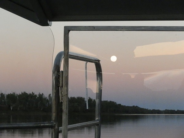 Moonrise on a Croc-proof boat, Victoria River