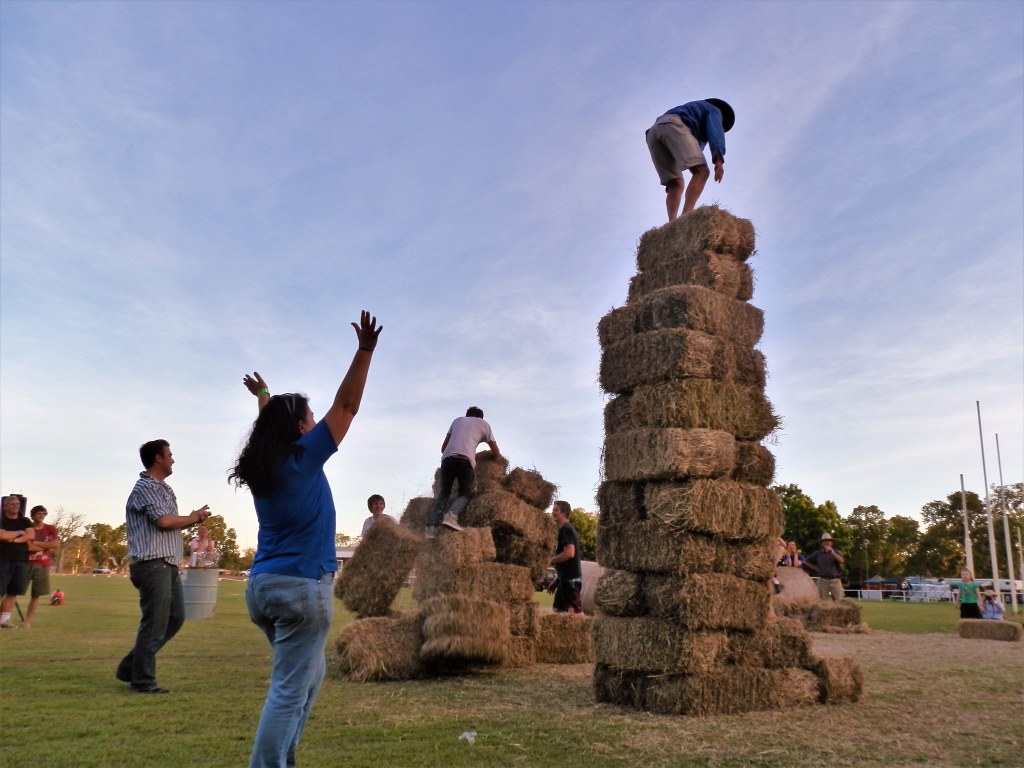 Winning the Hay-stacking Challenge, Kununurra Agricultural Show, Western Australia