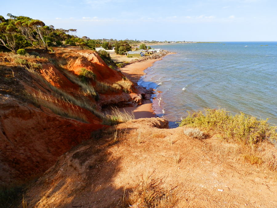Port Clinton Shacks from Cliff-top Lookout