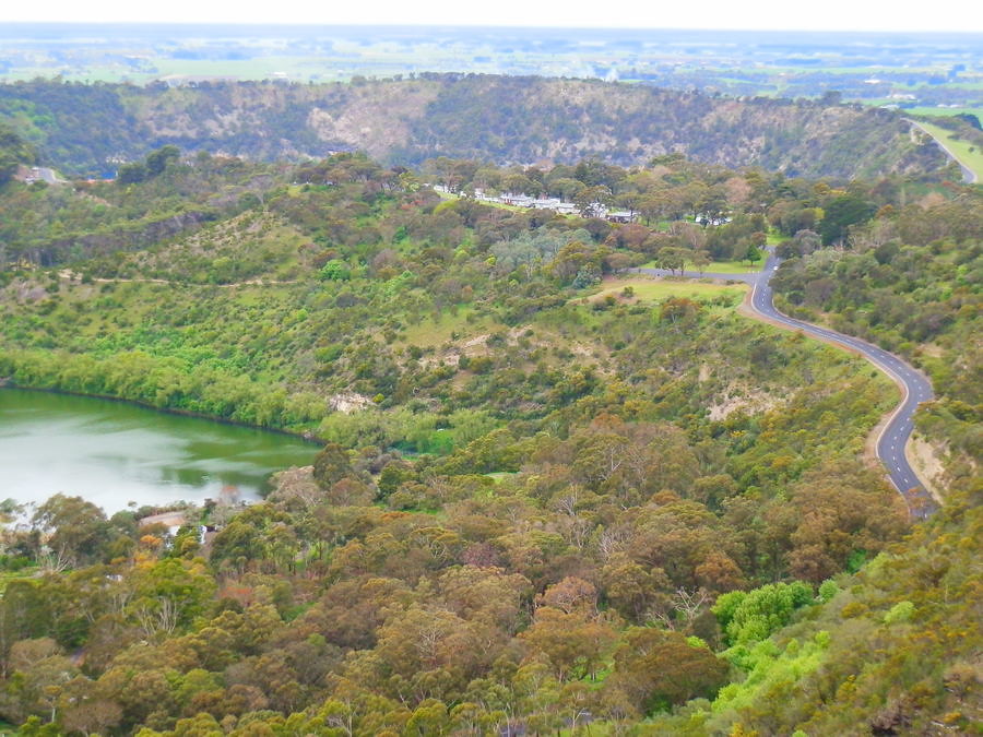 Valley Lake and Blue Lake Crater from Centenary Tower, Mount Gambier
