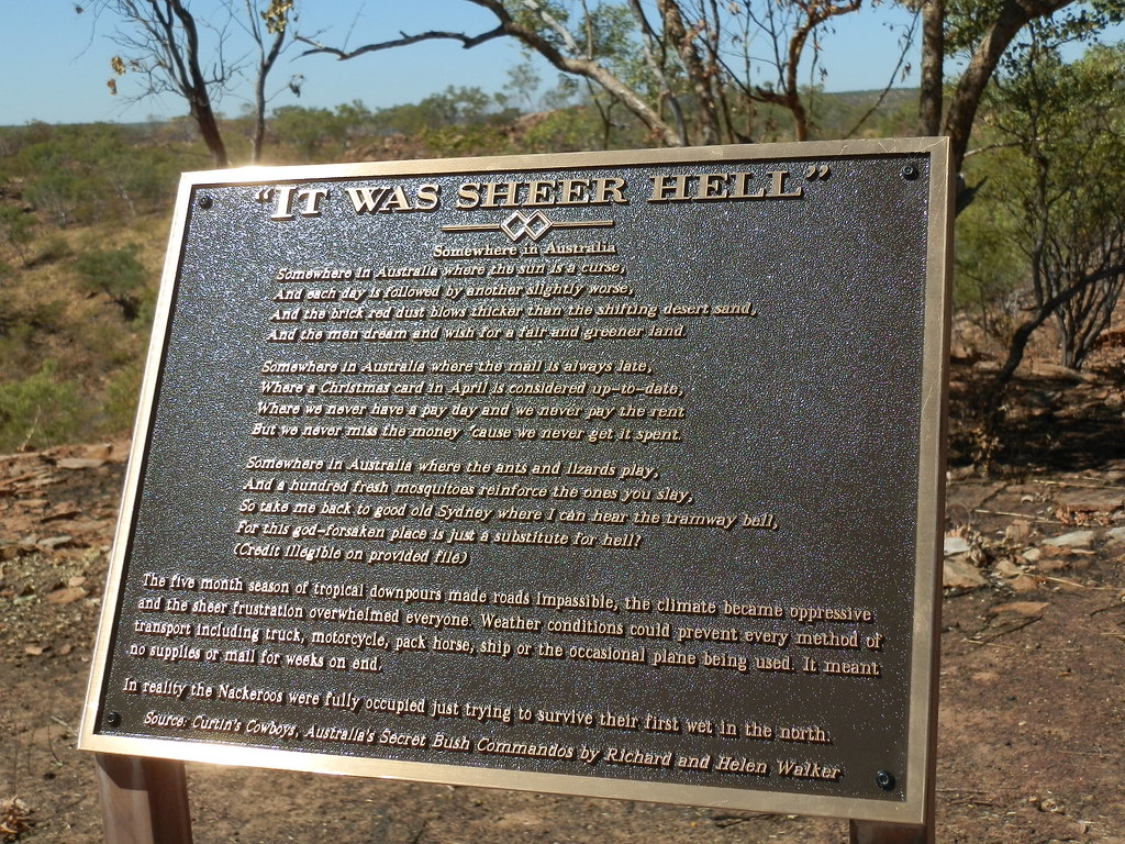 Poem from the Nackeroo Memorial, Timber Creek