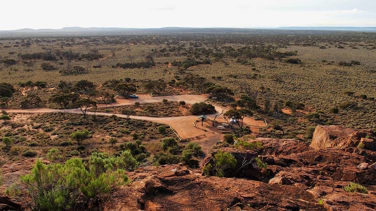 Carpark from Wild Dog Hill, Whyalla Conservation Park, South Australia
