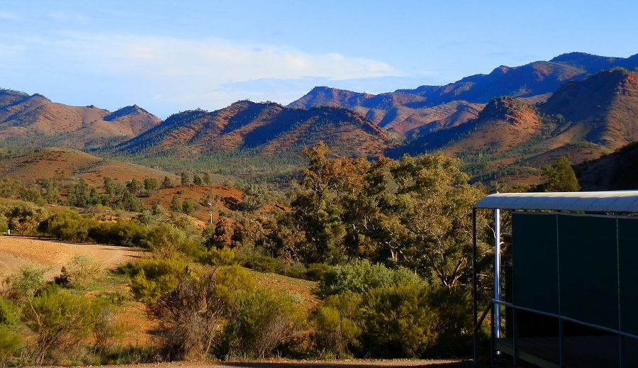 Angorichina Village Campground Loo against a Flinders Ranges Backdrop