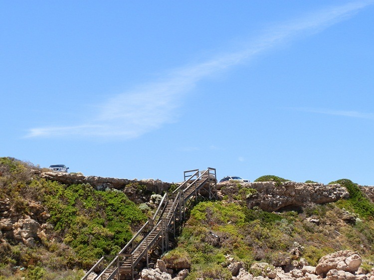 Staircase up the cliff face, Swimmers Beach, South Australia