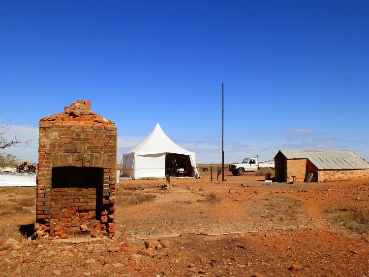 The Underground Bakery, the Marquee and a random ruined fireplace! Farina, South Australia