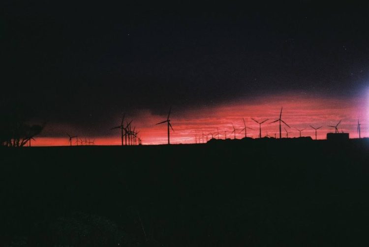 Sunset at Wattle Point Wind Farm, Edithburgh, South Australia