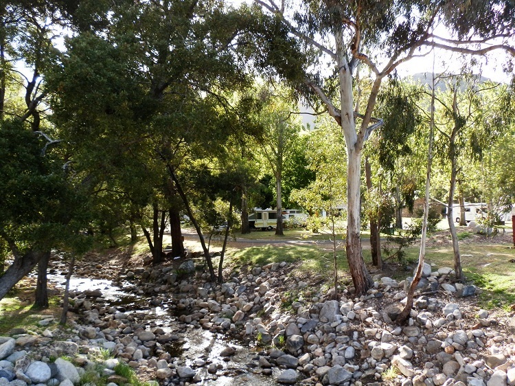 Halls Gap Caravan Park Campground from Stony Creek