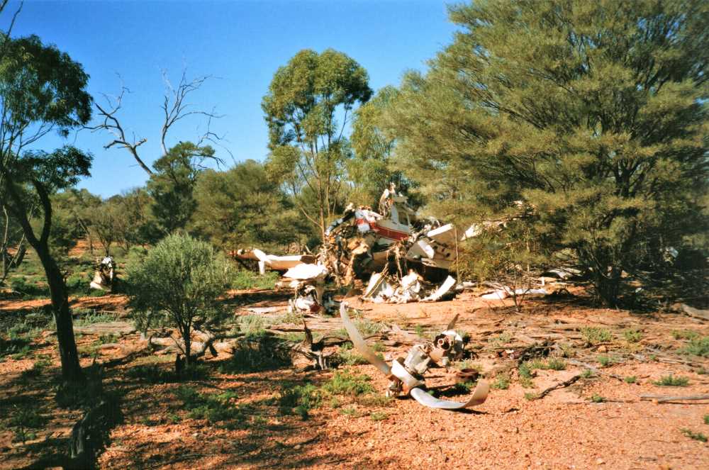 Plane crash site at Trinidad Station, Outback Queensland