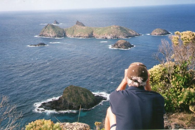 Pilchard looks ovethe Admiralty Islands from Malabar Hill. Ned's Beach to the right! Lord Howe Island, NSW