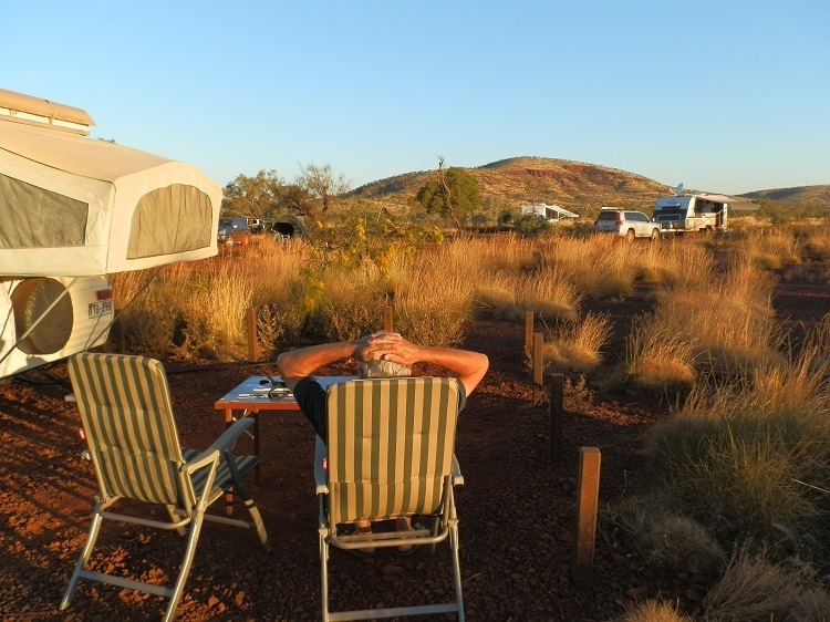 The Ultimate All-Australian Travelling Cafe sets up at Dales Gorge Campground, Karijini National Park, Western Australia