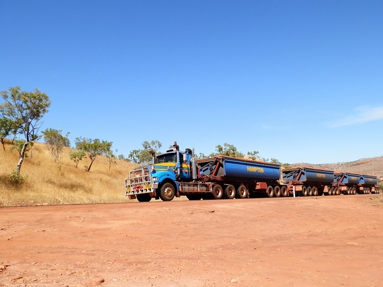 Road Train on Kimberley Road, Western Australia