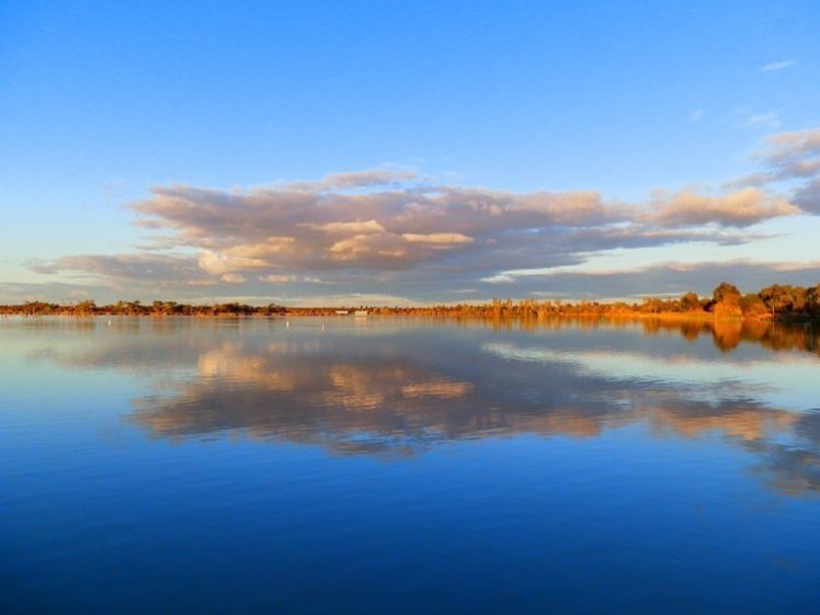 Late Afternoon from the Bushman's Rest Caravan Park at Lake Cullulleraine, Victoria
