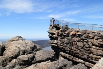 The Pinnacle Lookout with Lake Bellfield below, Grampians National Park, Victoria
