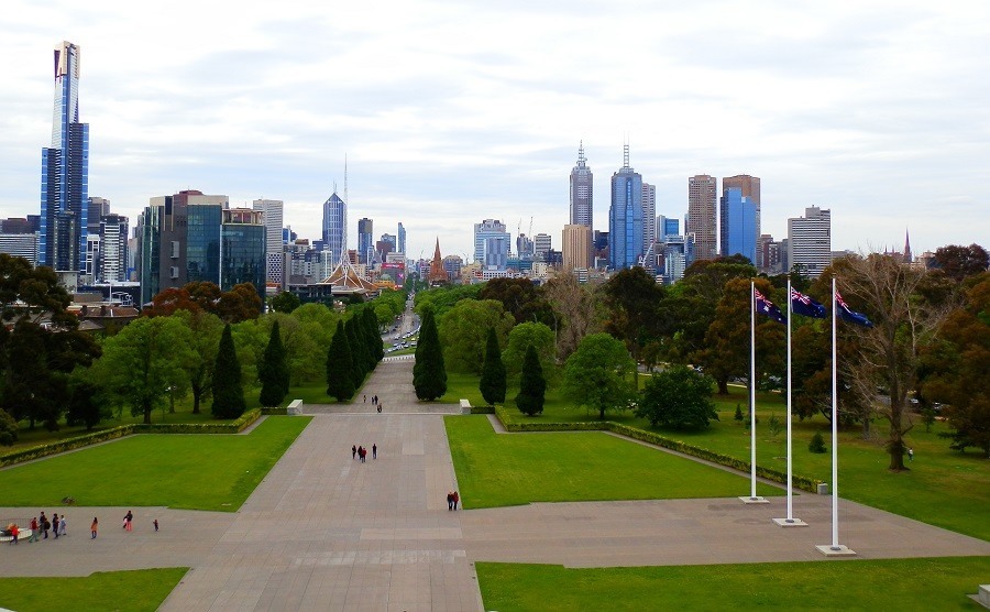 Melbourne CBD from War Memorial, Victoria