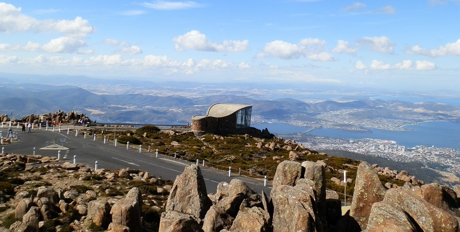 View over Hobart from Mt Wellington, Tasmania