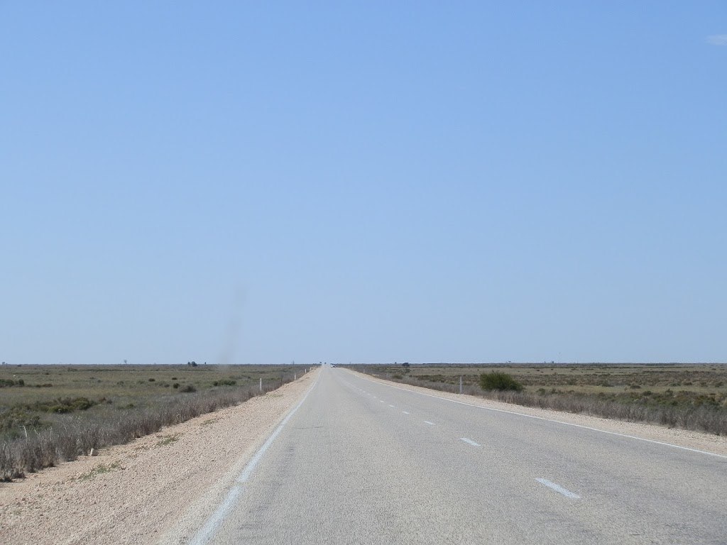 The Nullarbor Plain through the windscreen, South Australia