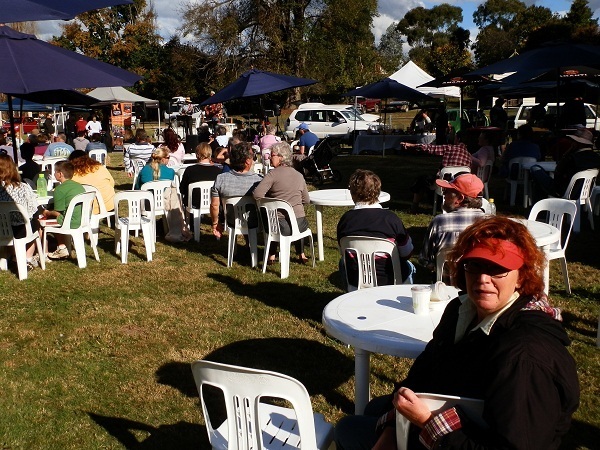 Listening to the band, Wandiligong Nut Festival