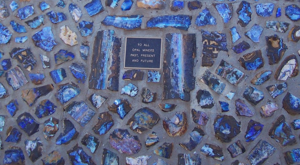 Detail of Opal at Miner's Monument, 'Opalopolis Park', Eromanga, Queensland