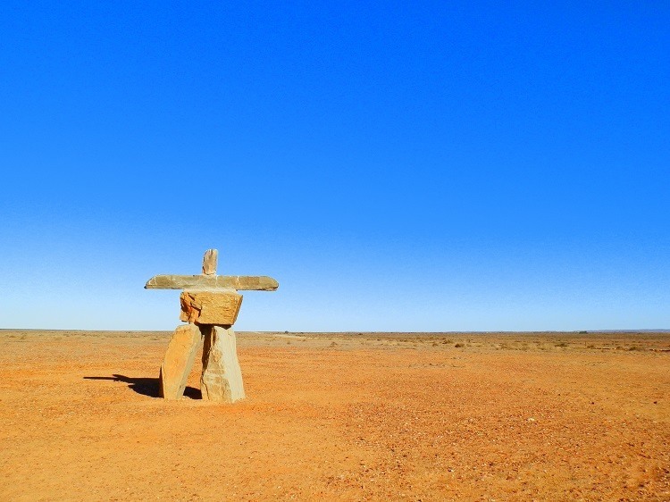 Not-the-real Marree Man on the outskirts of Marree, South Australia