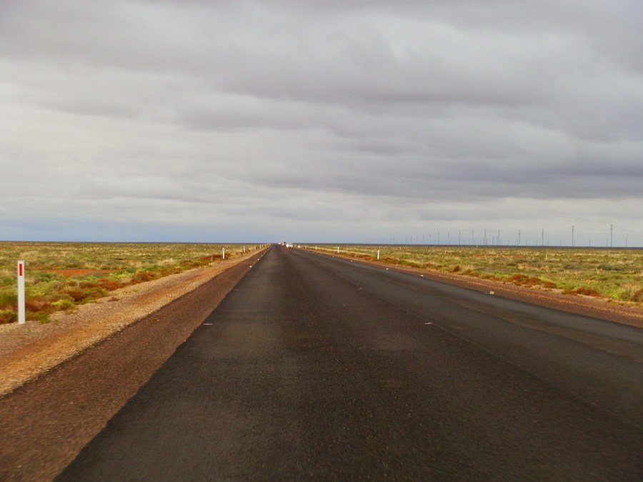 Outback road between Woomera and Roxby Downs, South Australia