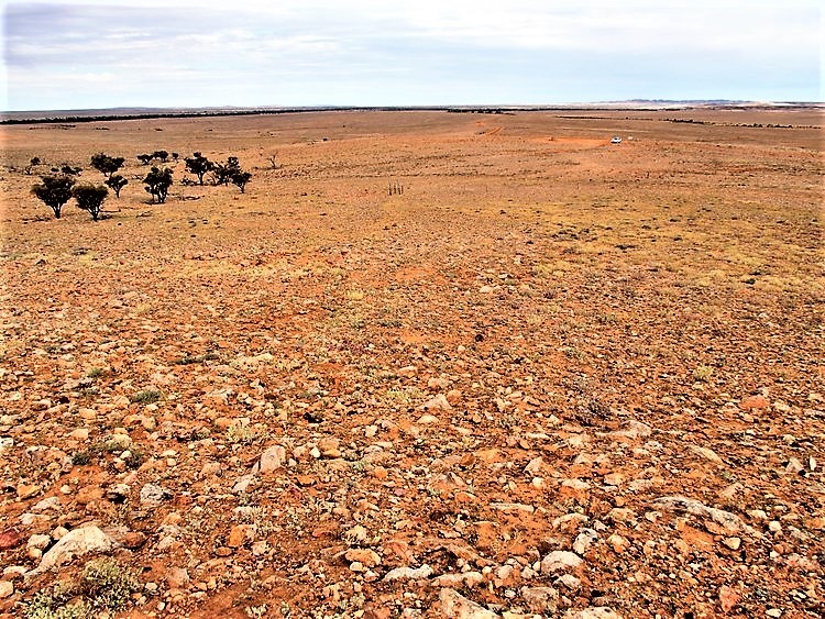There's a car down there! View from Mt Poole, via Tibooburra, New South Wales