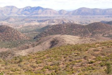 View across the Bunbinyunna, Elder and Red Ranges from Bridle Gap, Wilpena Pound, South Australia