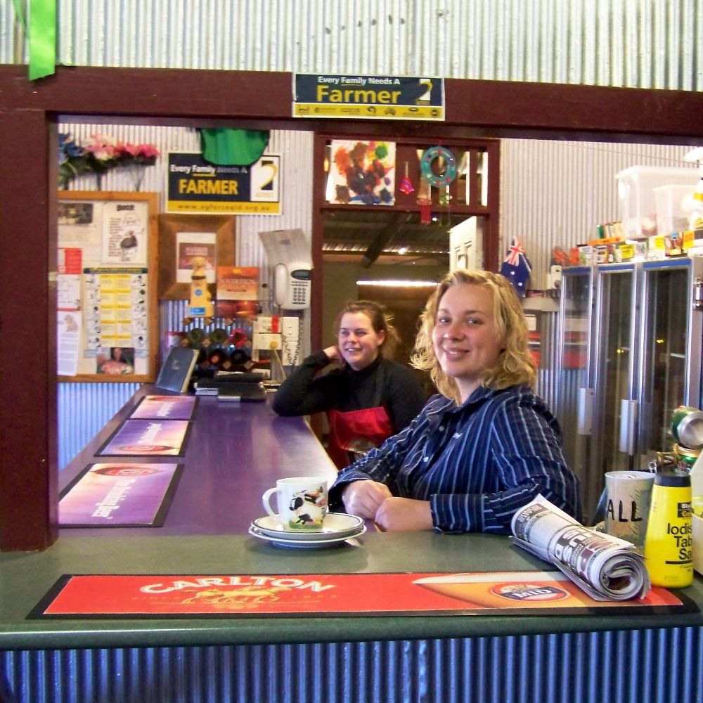 Behind the bar, Toompine Hotel, Queensland