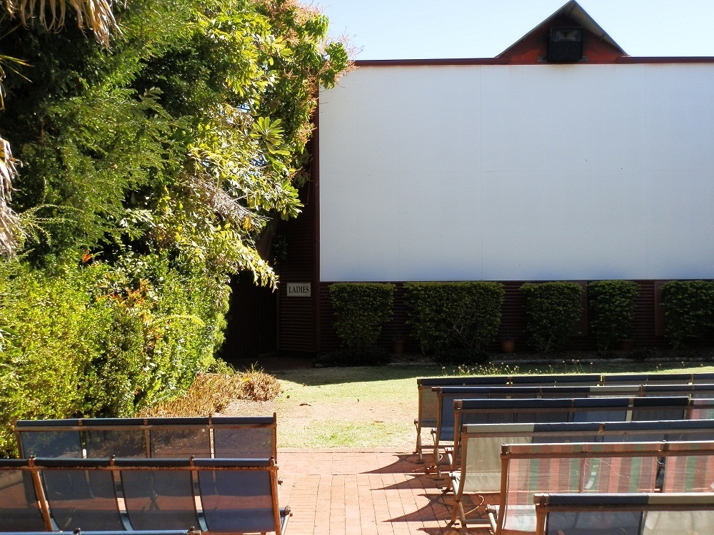 Sun Pictures Screen (with Ladies to the left) by Day