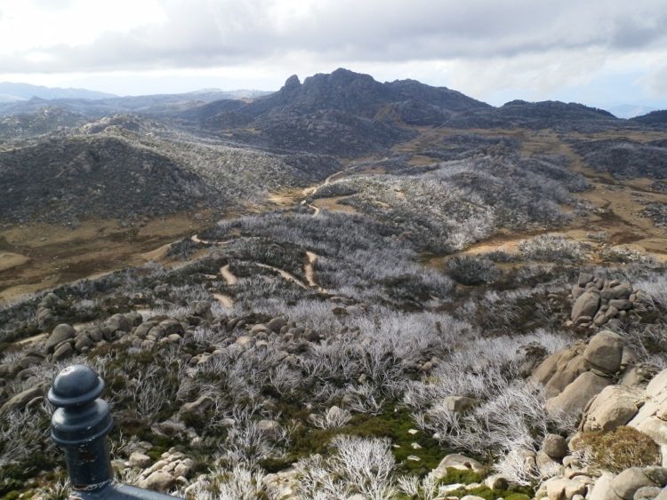 The road to the Horn, from the Horn lookout, Mt Buffalo National Park